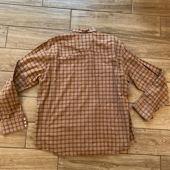 Lucky Brand Western Pearl Snap Brown Shirt Men’s XL Rockabilly Rodeo - Picture 7 of 7